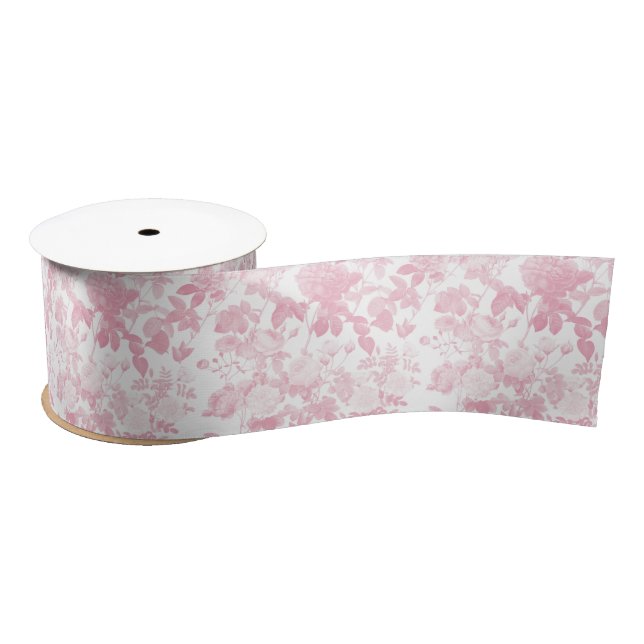 Rosa Rose Chinoiserie Muster Satinband (Spule)