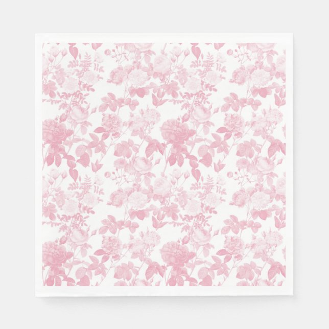 Rosa Rose Chinoiserie Muster Serviette (Vorderseite)