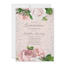 Rosa Rose der Flora Silver Glitzer Quinceañera