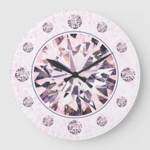 Rosa Rose Diamant Edelstein Große Wanduhr