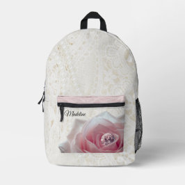 Rosa Rose & Diamond Bedruckter Rucksack