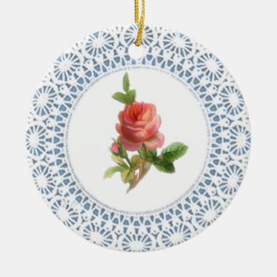 Rosa Rose Doily Style Ornament