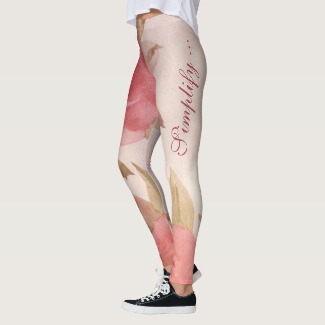 Rosa Rose drucken Leggings (Links)