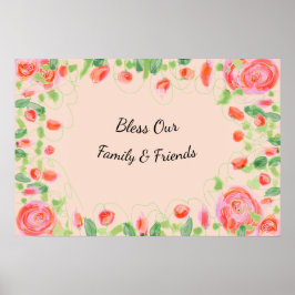 Rosa Rose Ein Künstlerischer Designer Poster