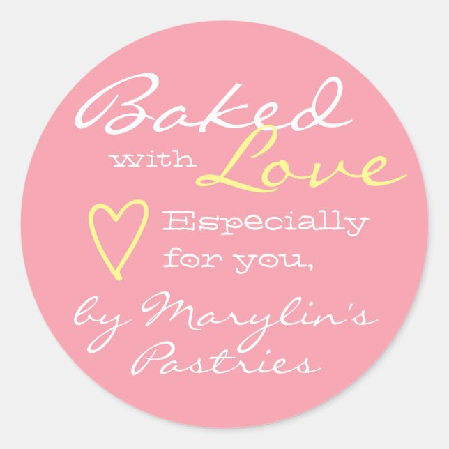 Rosa Rose Einfach aus Liebe Herz Pastel Runder Aufkleber (Vorderseite)