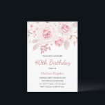 Rosa Rose Elegante Frauen 40. Geburtstag Party Einladung<br><div class="desc">Rosa Blush Rose Elegante Frauen 40. Geburtstagsfeier Party Einladung Siehe Matching Collection In Nest und Nest Store</div>