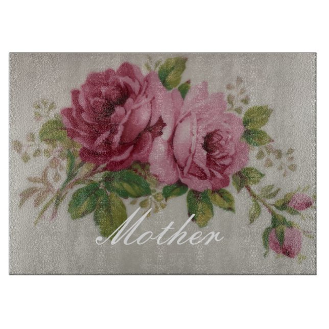 Rosa Rose Elegante Schneidemaschine Schneidebrett (Vorderseite)