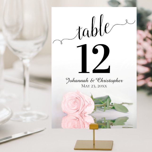 Rosa Rose Elegante und schicke Hochzeit Tischnummer (Customize Each Card Individually)