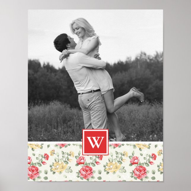 Rosa Rose Elegantes Hintergrundbild | Foto mit Mon Poster (Vorne)