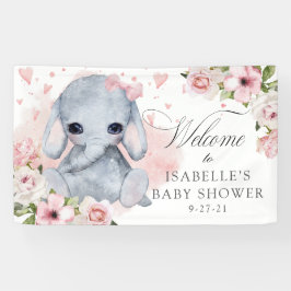 Rosa Rose Elephant Babydusche Hintergrund Banner
