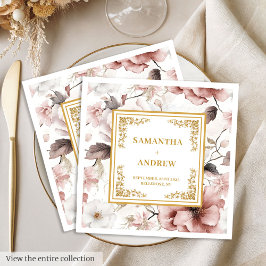 Rosa Rose Elfenbein Papernapkins Serviette