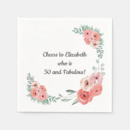 Rosa Rose Floral 50 und fabelhaft Serviette