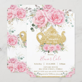 Rosa Rose Florenz Brautparty Hoher Tee Party Einladung