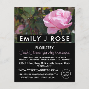 Rosa Rose, Florist, Werbung in Florenz Flyer