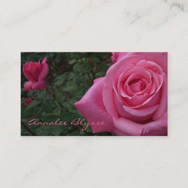 Rosa Rose Foto Business Card Visitenkarte (Vorderseite)