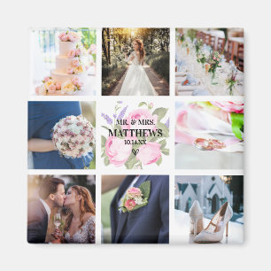 Rosa Rose Foto Collage Magnet Gastgeschenk Hochzei