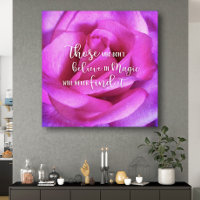 Rosa Rose Foto glauben an Zauberwörterschrift fett