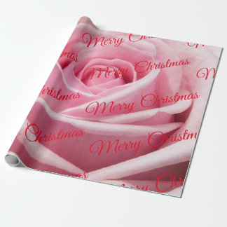 Rosa Rose Frohe Weihnachten Geschenkpapier