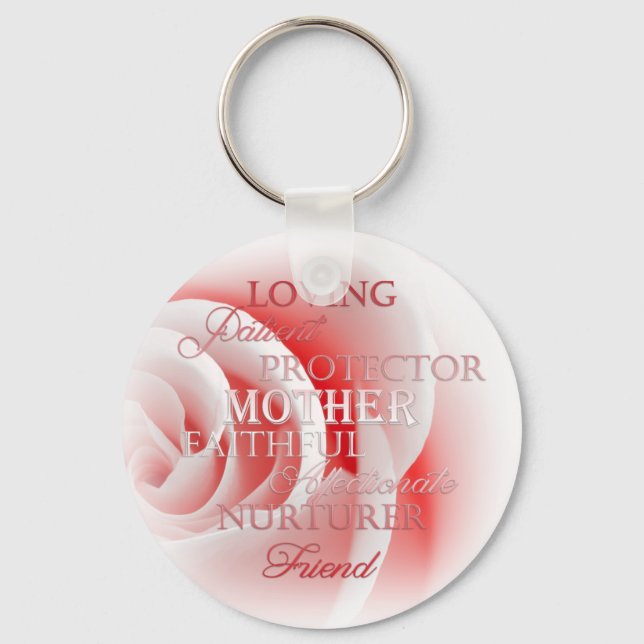 Rosa Rose für Mama Schlüsselanhänger (Vorderseite)