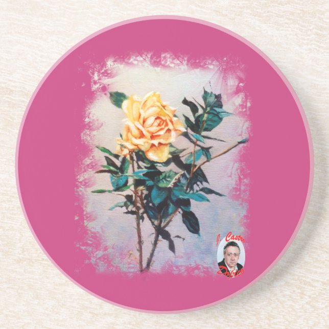 Rosa/Rose Getränkeuntersetzer (Vorne)