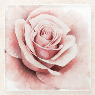 Rosa Rose Glasuntersetzer