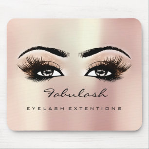 Rosa Rose Glitzer Name Beauty Lashes Makeup Mousepad