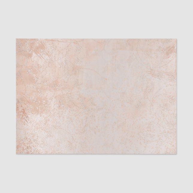 Rosa Rose Gold Abstrakte Metallic Peach Silver Lux Seidenpapier (Vorderseite)