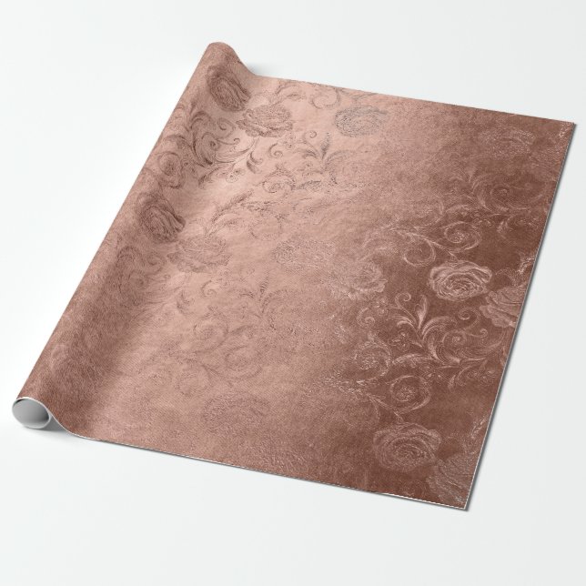 Rosa Rose Gold Bläschen Monochromatisch Blütenfarb Geschenkpapier (Ungerollt)