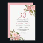 Rosa Rose Gold Blume 30. Geburtstag Party Einladun Einladung<br><div class="desc">Rosa Rose Gold Blume 30. Geburtstag Party Einladung Siehe Matching Kollektion im Geschäft</div>