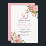 Rosa Rose Gold Blume 30. Geburtstag Party Einladun Einladung<br><div class="desc">Rosa Rose Gold Blume 30. Geburtstag Party Einladung Siehe Matching Kollektion im Geschäft</div>