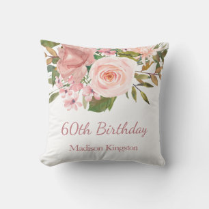 Rosa Rose Gold Blume 60. Geburtstagsparty Geschenk Kissen