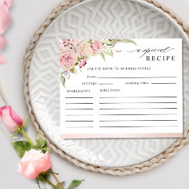 Rosa, Rose Gold Blumenkarte Brautparty Rezept Kart