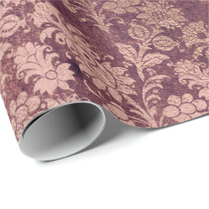 Rosa Rose Gold Blumenpulver Bläschen Burgundy Blu Geschenkpapier