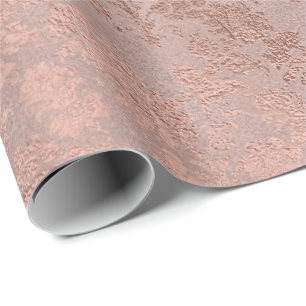 Rosa Rose Gold Blumenpulver Monochro Geschenkpapier