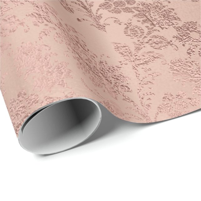 Rosa Rose Gold Blumenpulver Royal Delikat Geschenkpapier (Rolleneckpunkt)