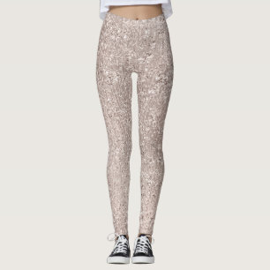 Rosa Rose Gold Blush Glitzer Ivory Titanium Glam Leggings