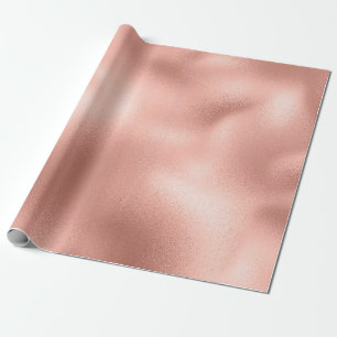 Rosa Rose Gold Blush Pfirsichpulver Minimaler Glas Geschenkpapier
