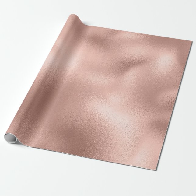 Rosa Rose Gold Blush Pfirsichpulver Minimaler Glas Geschenkpapier (Ungerollt)