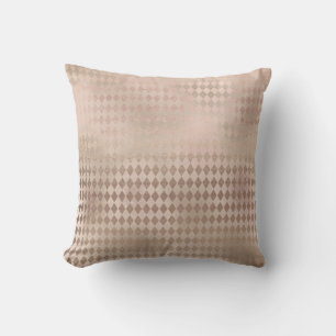 Rosa Rose Gold Blush Powde Grungy Diamond Geometri Kissen