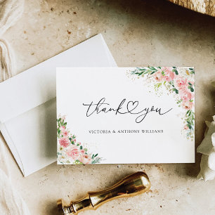 Rosa Rose Gold Brautparty Flat Rosa Rose Dankeskarte