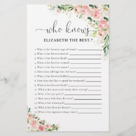 Rosa Rose Gold Brautparty Game