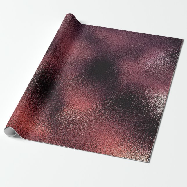 Rosa Rose Gold Burgund Black Glass Glam Shiny Geschenkpapier (Ungerollt)