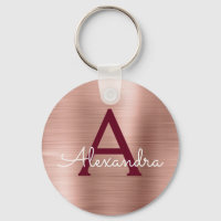Rosa Rose Gold Burgund Edelstahl Monogramm