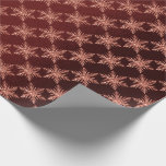 Rosa Rose Gold Burgund Merry Snowflake Geschenkpapier<br><div class="desc">Glam Modern Wrap - bordeauxfarbene Marontextur mit metallischen Imitaten Rose Goldschneeflocke</div>