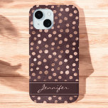 Rosa Rose Gold - Burgund Polka Dot Pattern Case-Mate iPhone Hülle<br><div class="desc">Blush Pink - Rose Gold Imitats Foil und Burgund Wasserfarbe Hintergrund mit Girly Hand Drawn Polka Dot Pattern Smart Phone Case,  dass Sie Ihren Namen - Monogramm zu hinzufügen. Bitte kontaktieren Sie den Designer,  wenn Sie weitere passende Artikel wünschen.</div>