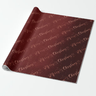 Rosa Rose Gold Burgundy Frohe Weihnachtsschrift Geschenkpapier