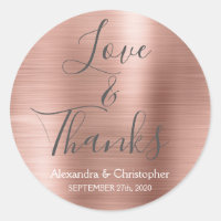 Rosa Rose Gold Chic Metallic Liebe & Danke
