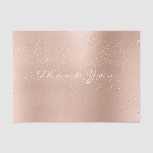 Rosa Rose Gold Confetti Blush Vielen Dank Seidenpapier (Vorderseite)