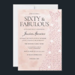 Rosa Rose Gold Dress 60 & Fabulous 60. Geburtstag Einladung<br><div class="desc">Rosa Rose Gold Dress 60 & fabelhafte 60. Geburtstag Einladung Variationen zu der Einladung und passende Artikel in unserem Shop</div>