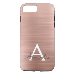 Rosa Rose Gold Edelstahl Monogramm iPhone 8 Plus/7 Plus Hülle